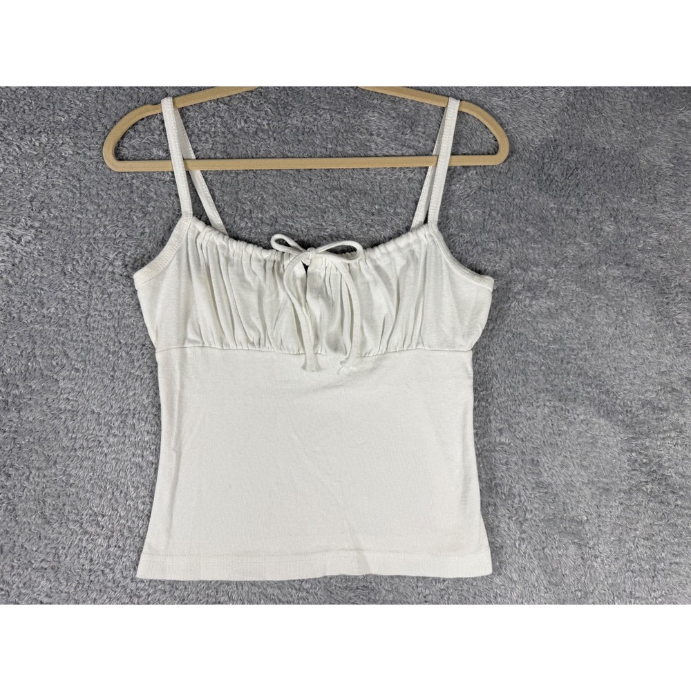 M-Fasis Camisole Women Size S White Good Milkmaid Tie Front Y2K Coquette Top - Picture 1 of 6